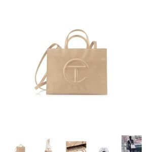 Brand new, unused and untouched Telfar Medium Size Shopping Bag in Cream.